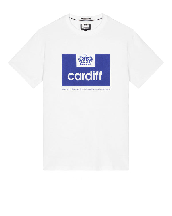 Maglietta City Series 2 Cardiff bianca/elettrica