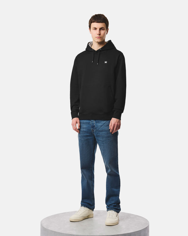 Oulton Check Hoodie Black