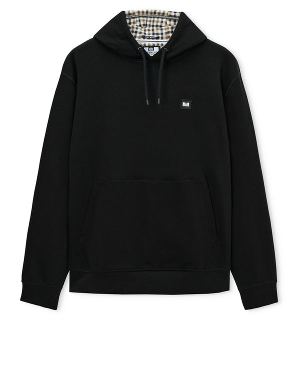 Oulton Check Hoodie Black