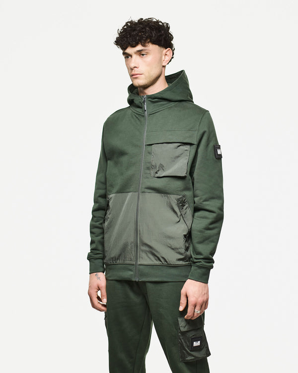 Daponte Hoodie Black Forest Green