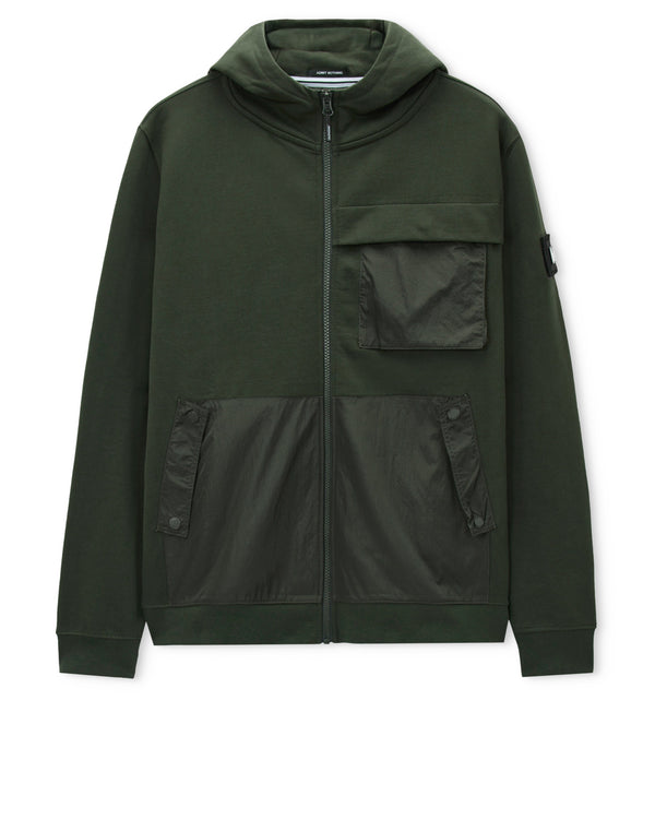 Daponte Hoodie Black Forest Green