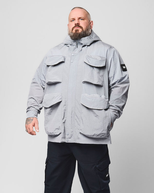 Taglie forti - Giacca da campo Cotoca Ripstop grigio fumo