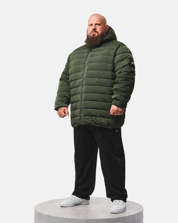 Plus Size - La Guardia Puffer Jacket Black Forest Green