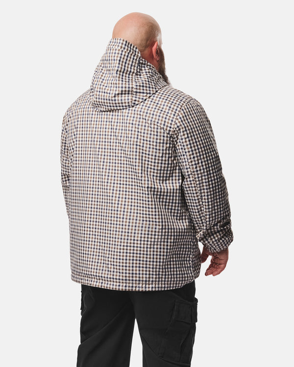 Übergröße – Campania Windbreaker-Jacke mit mittelkarofarbenem Muster
