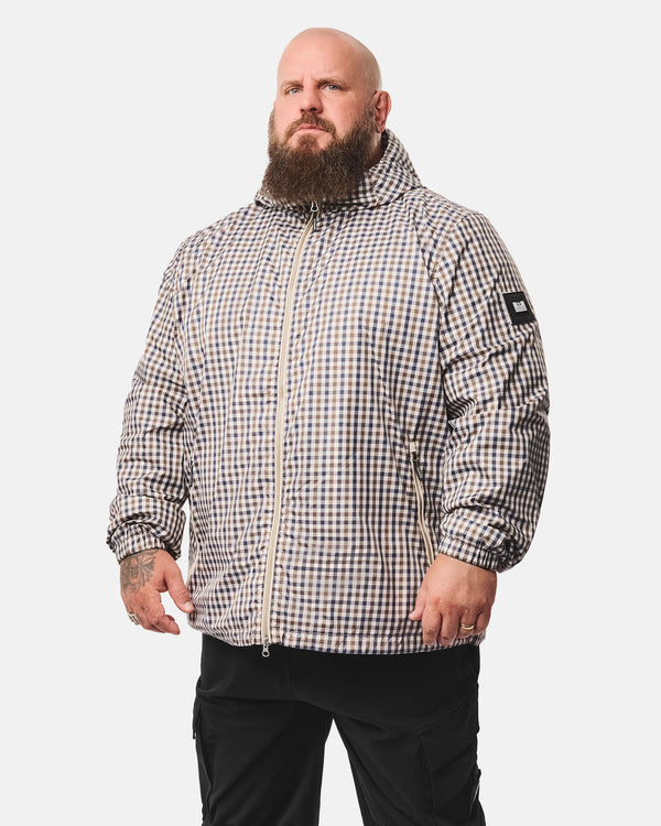 Übergröße – Campania Windbreaker-Jacke mit mittelkarofarbenem Muster