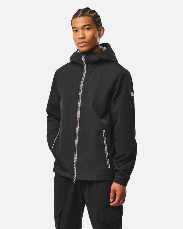Windjacke mit Campania-Karomuster in Schwarz