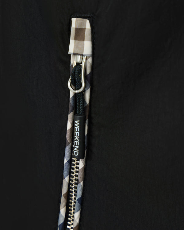 Windjacke mit Campania-Karomuster in Schwarz