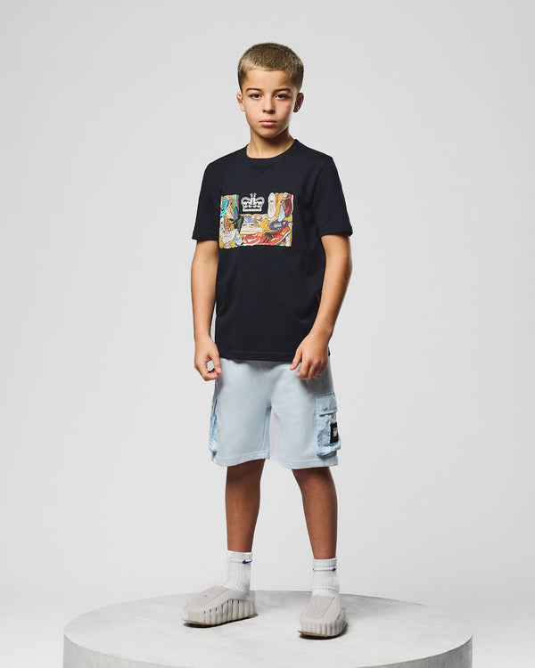 D'arblay Grafik-T-Shirt für Kinder, Marineblau