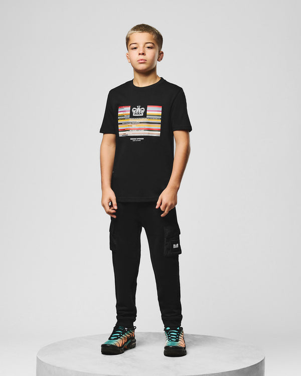 Schwarzes Kinder-T-Shirt mit Vinyl-Grafik