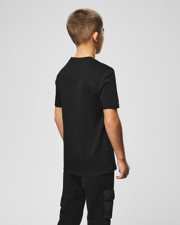 Schwarzes Kinder-T-Shirt mit Vinyl-Grafik