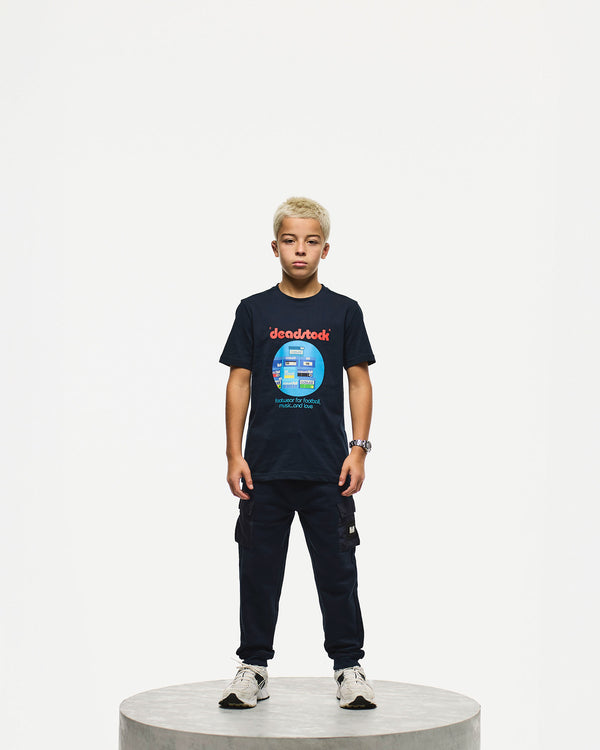 Deadstock Grafik-T-Shirt für Kinder, Marineblau