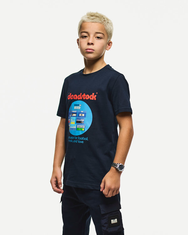 Deadstock Grafik-T-Shirt für Kinder, Marineblau