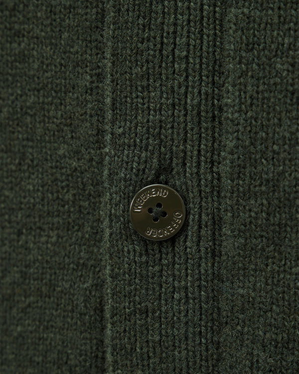 Lauda Wool Cardigan Black Forest Green