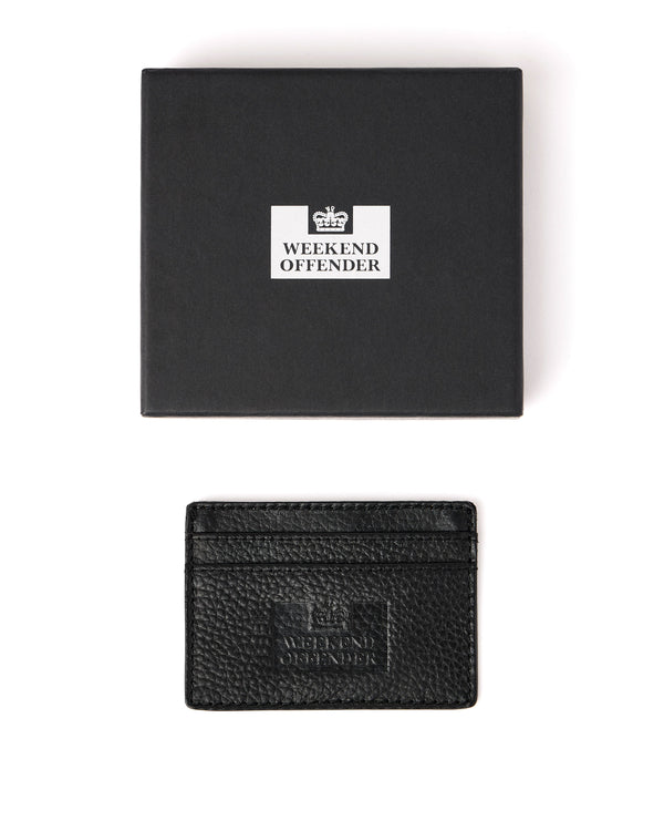 Porta carte in pelle con scatola regalo nera