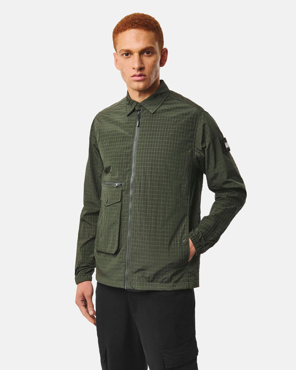 Vinnie Overshirt Black Forest Green