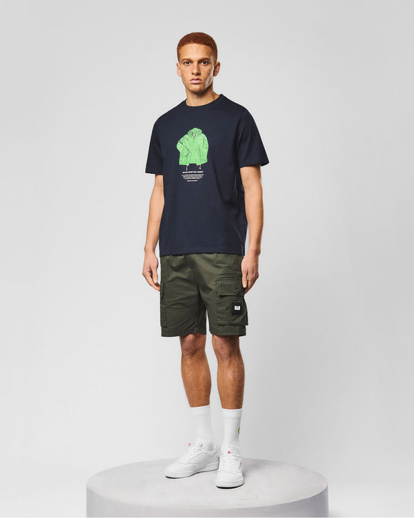 Naz Grafik-T-Shirt Marineblau
