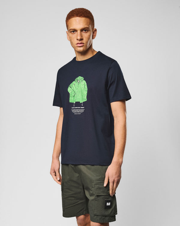 Naz Grafik-T-Shirt Marineblau