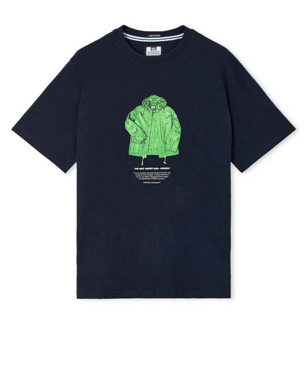 Naz Grafik-T-Shirt Marineblau