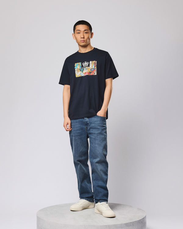D'Arblay Grafik-T-Shirt Marineblau