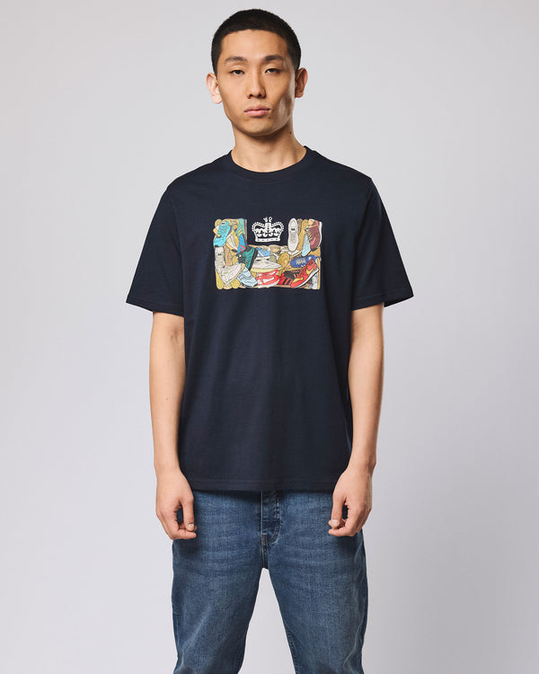 D'Arblay Grafik-T-Shirt Marineblau