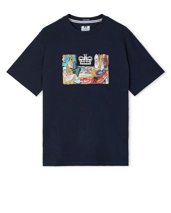 D'Arblay Grafik-T-Shirt Marineblau