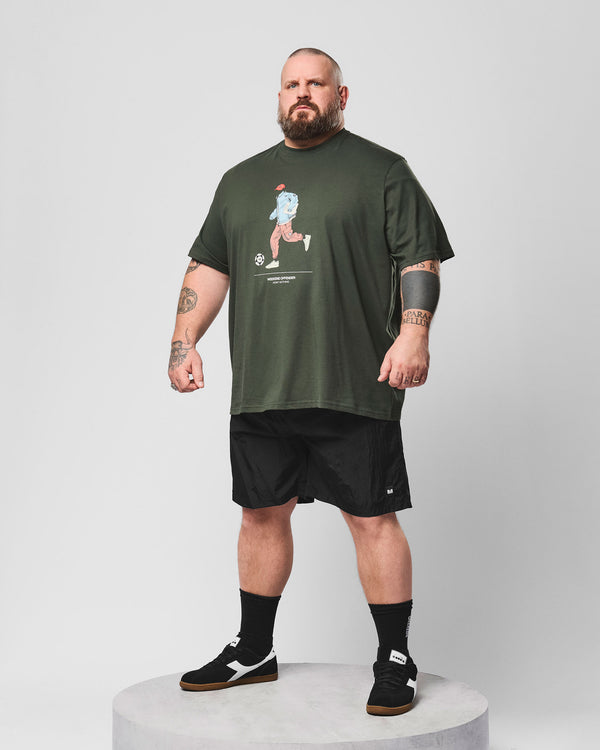 Plus Size - Biskra Graphic T-Shirt Black Forest Green