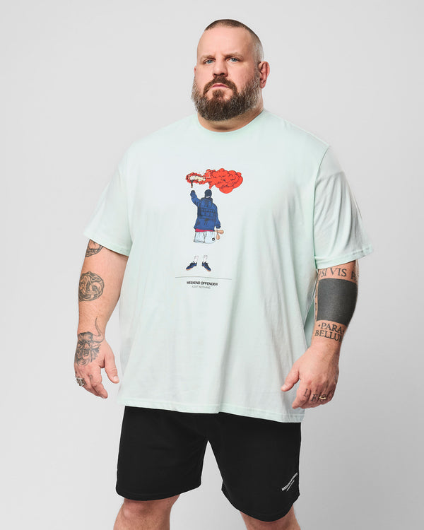 Plus Size – Chabet Grafik-T-Shirt Amazonitgrün