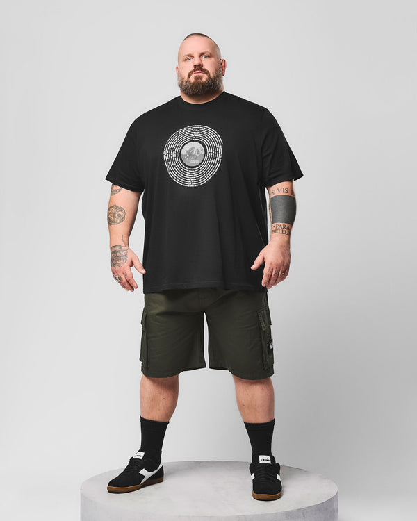 Übergröße – Wansdown Grafik-T-Shirt Schwarz