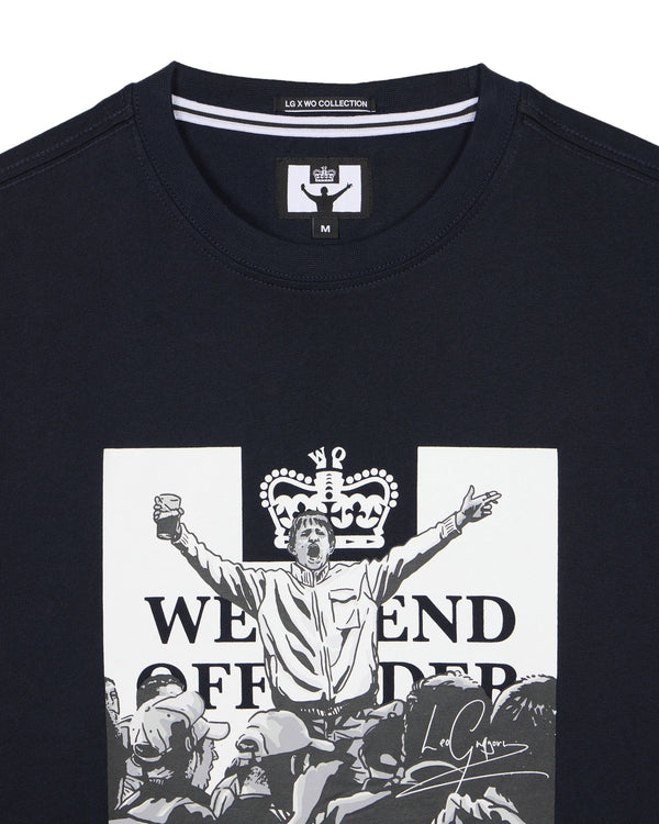 Plus Size - Leo Gregory Mono Graphic T-Shirt Navy