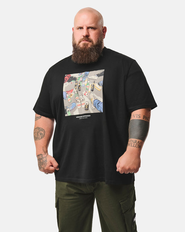 Große Größen – Imbibo Grafik-T-Shirt Schwarz
