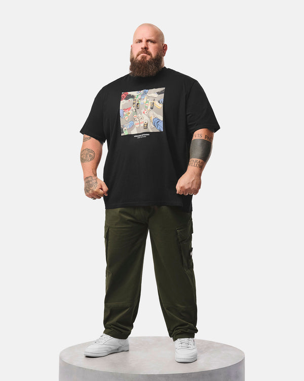 Große Größen – Imbibo Grafik-T-Shirt Schwarz