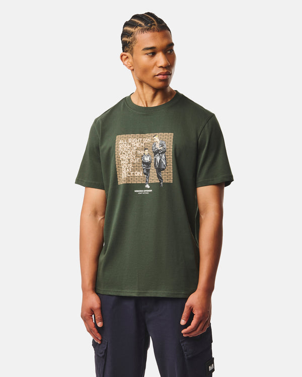 Pater Graphic T-Shirt Black Forest Green