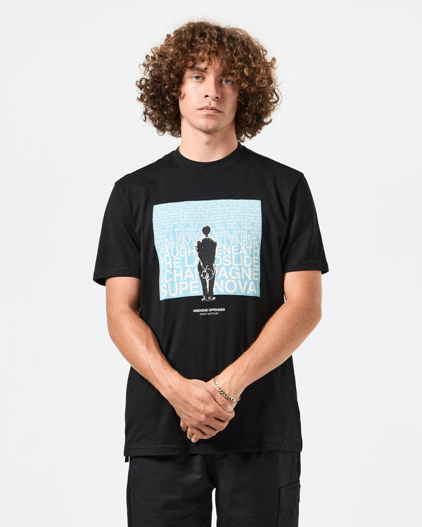 Maglietta grafica Supernova nera/blu