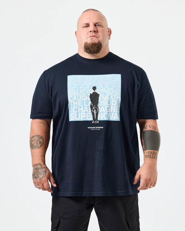 Taglie forti - Maglietta grafica Supernova blu navy/blu