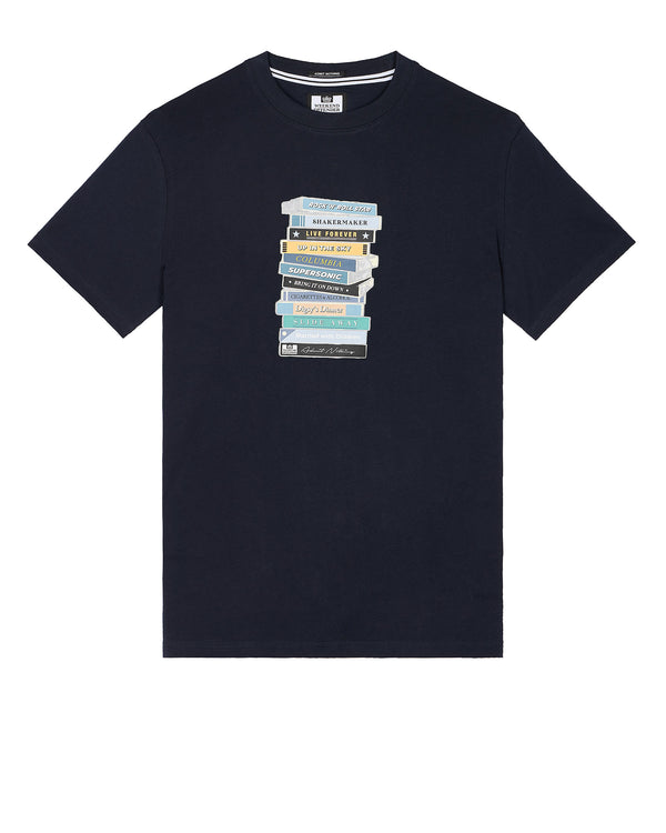 T-Shirt mit Tapes-Grafik, Marineblau