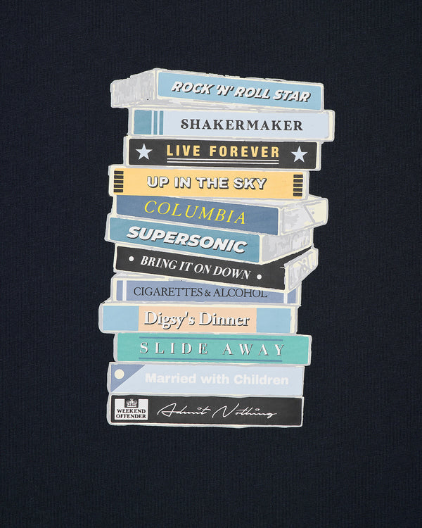 T-Shirt mit Tapes-Grafik, Marineblau