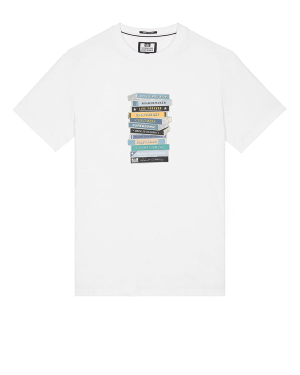 T-Shirt mit Tapes-Grafik Weiß
