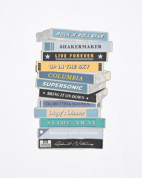 T-Shirt mit Tapes-Grafik Weiß