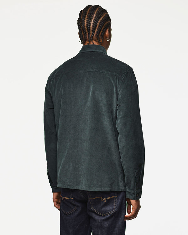 Welch Cord Shirt Black Forest Green