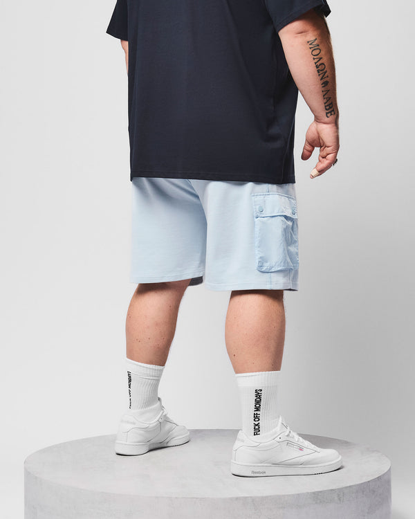Plus Size - Nor'Easter Jogger Shorts Sky Blue