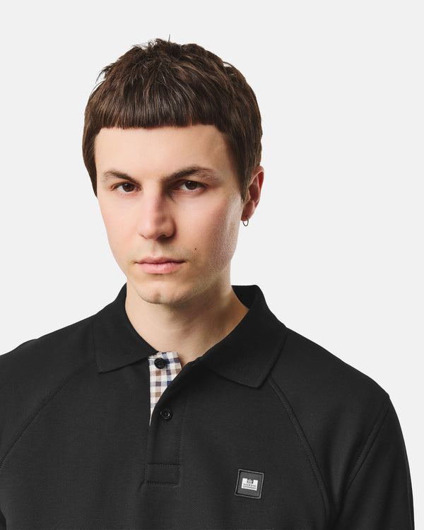 Azrou Check Polo Sweatshirt Black