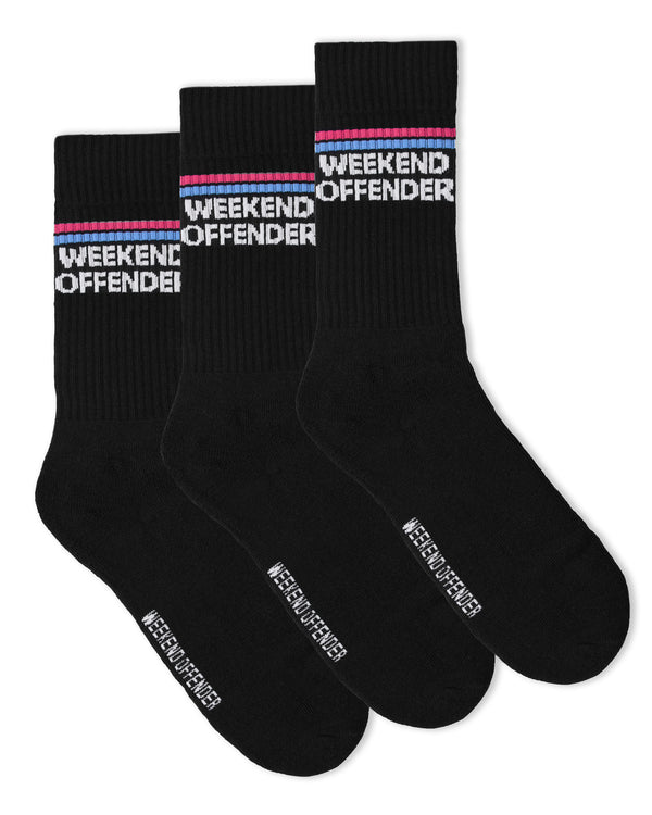 Twin Stripe Sports Socks Black