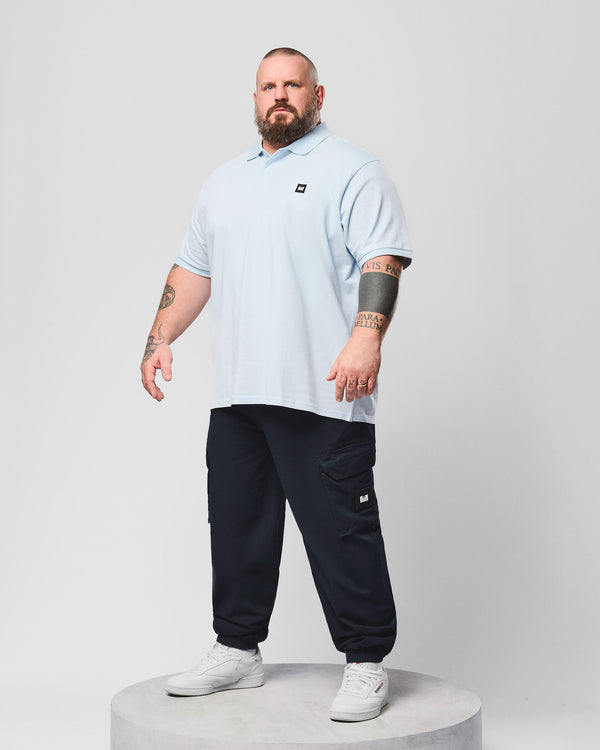 Übergröße – Heathcote Poloshirt Himmelblau