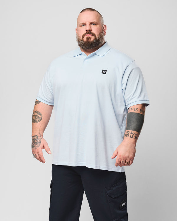 Übergröße – Heathcote Poloshirt Himmelblau
