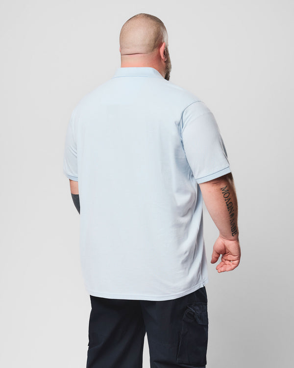 Übergröße – Heathcote Poloshirt Himmelblau