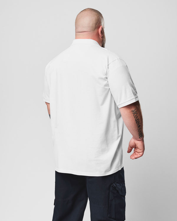 Übergröße – Heathcote Poloshirt Weiß